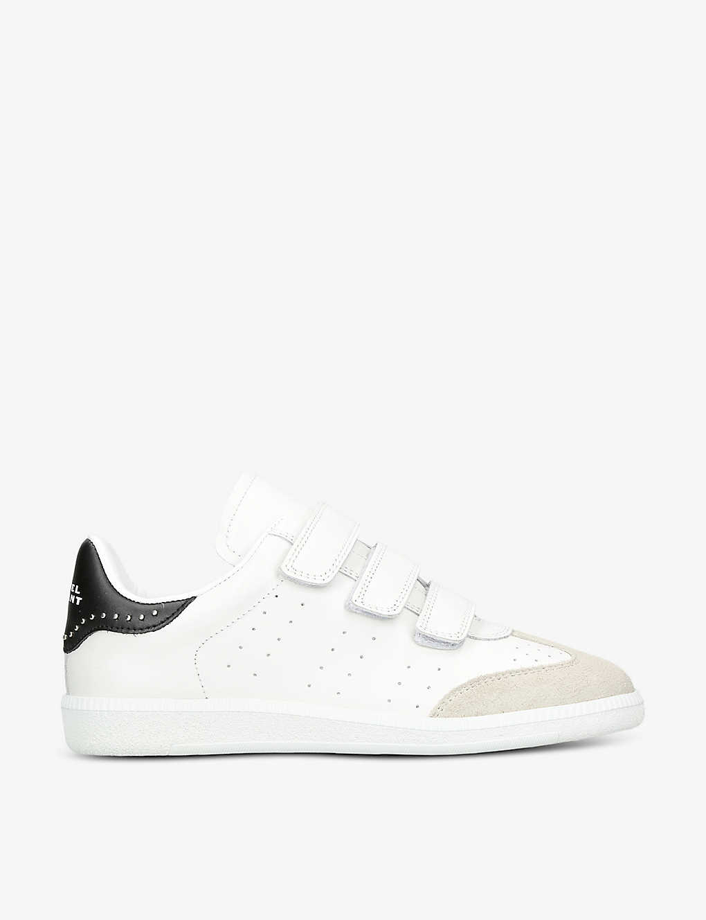 Shop Isabel Marant Womens White/blk Beth Leather Low-top Trainers
