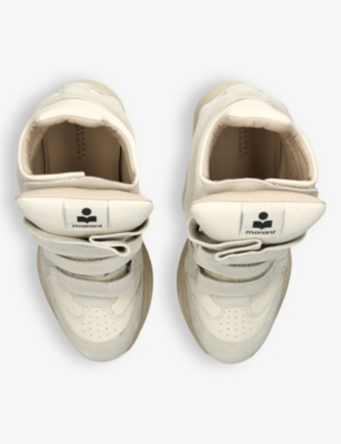 ISABEL MARANT: Balskee suede and leather heeled trainers