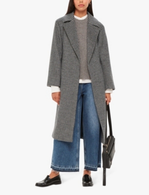 WHISTLES: Celia checked wool-blend coat