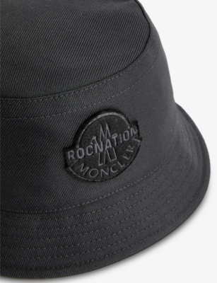 Shop Moncler Genius Men's Black X Roc Nation Branded Woven Bucket Hat