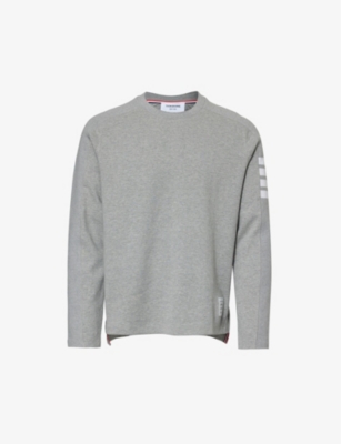 THOM BROWNE: Four-bar brand-patch cotton-jersey T-shirt
