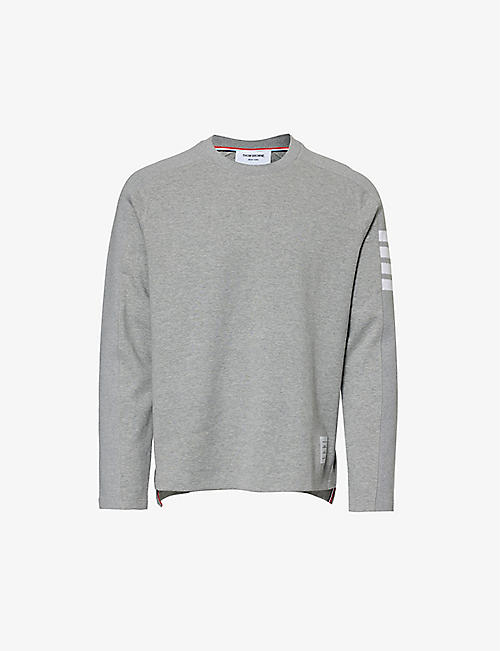 THOM BROWNE: Four-bar brand-patch cotton-jersey T-shirt