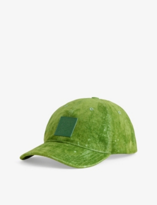 Loewe Mens Grass Patch Logo-embellished Cotton-blend Baseball Cap In Green