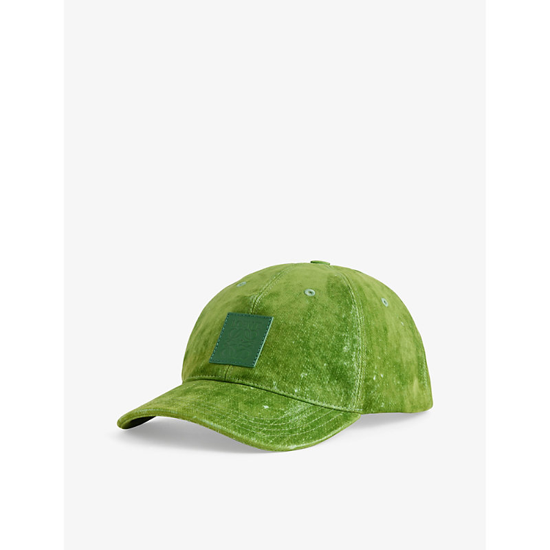 Loewe Mens Grass Patch Logo-embellished Cotton-blend Baseball Cap In Green