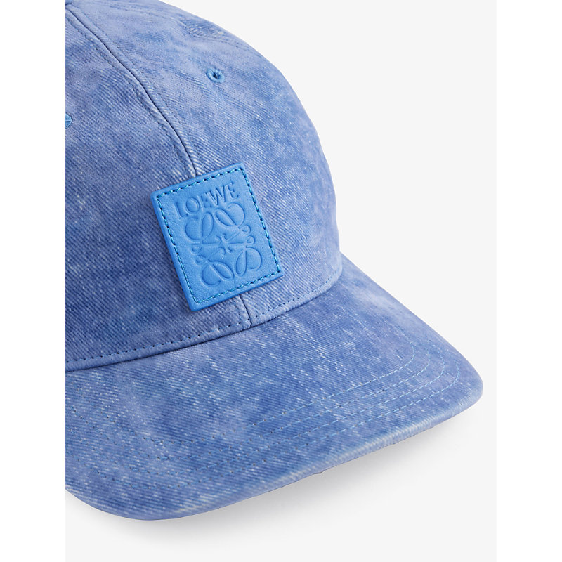 Shop Loewe Men's Seaside Blue Patch Logo-embellished Cotton-blend Baseball Cap