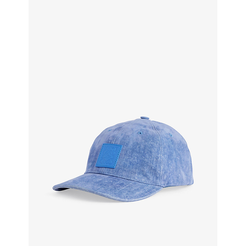 Shop Loewe Men's Seaside Blue Patch Logo-embellished Cotton-blend Baseball Cap