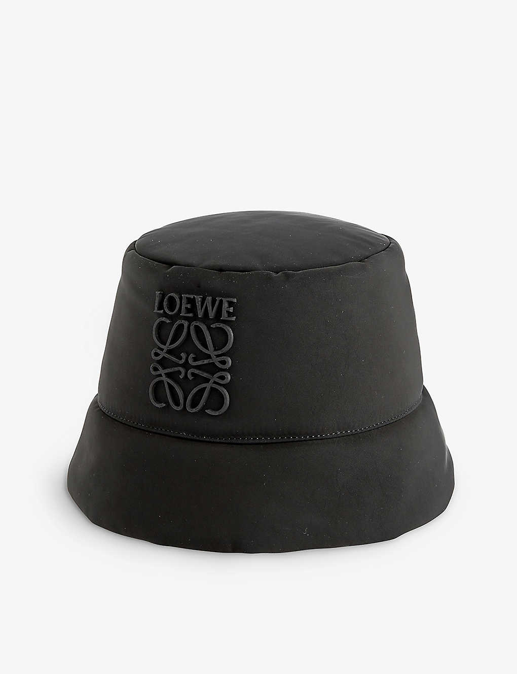 Shop Loewe Men's Black Brand-embroidered Shell Bucket Hat