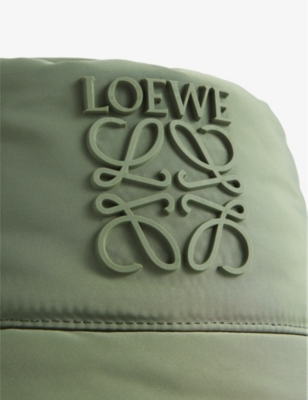 Shop Loewe Men's Khaki Green Padded Wide-brim Shell Bucket Hat