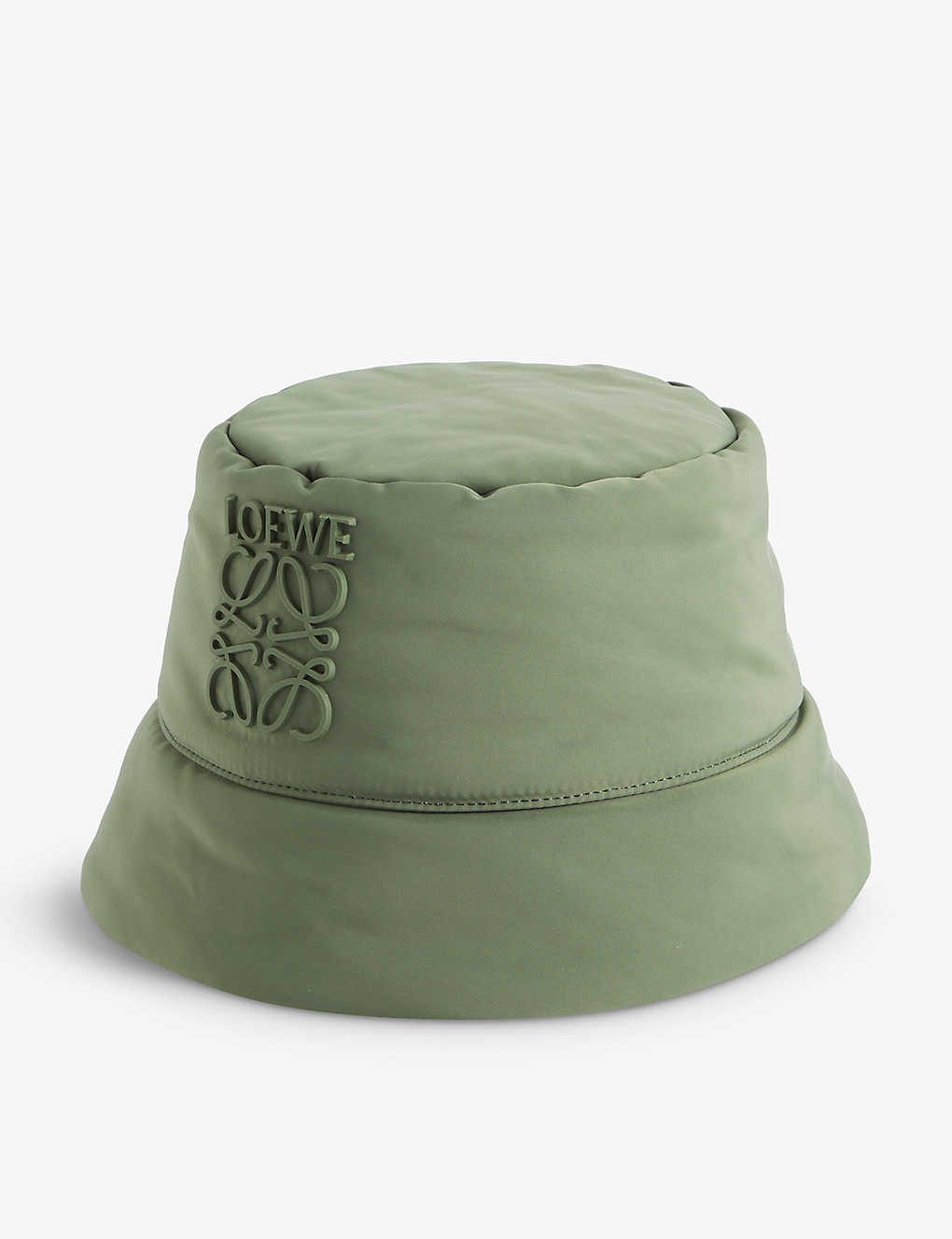 Loewe Mens Khaki Green Padded Wide-brim Shell Bucket Hat