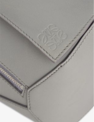 Shop Loewe Men's Asphalt Grey Puzzle Edge Brand-debossed Mini Leather Bum Bag