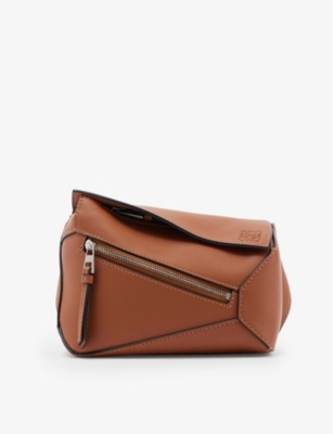 Shop Loewe Men's Tan Puzzle Edge Mini Leather Belt Bag