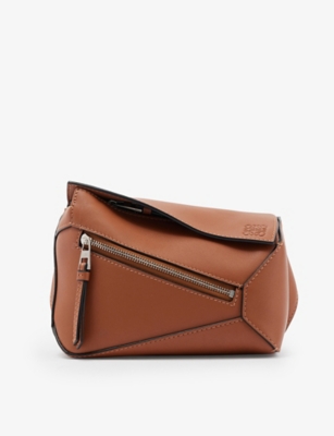 Shop Loewe Men's Tan Puzzle Edge Mini Leather Belt Bag