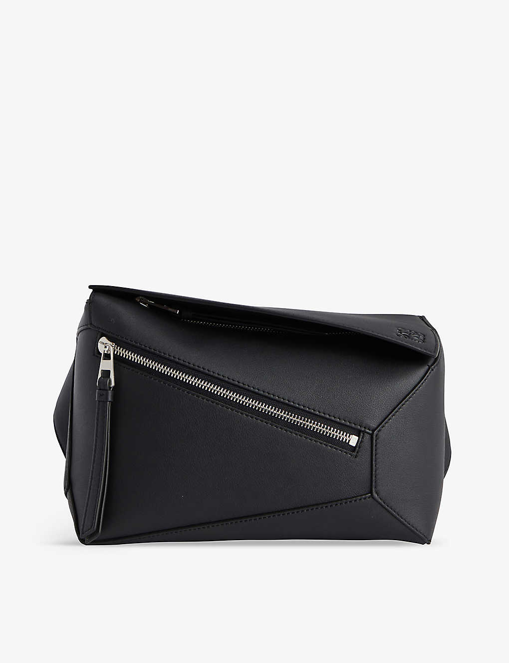 Loewe Mens Black Puzzle Edge Brand-debossed Small Leather Bum Bag