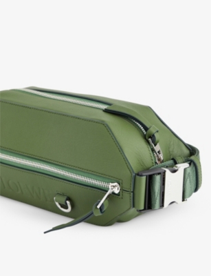 Shop Loewe Hunter Green Convertible Sling Leather Cross-body Bag