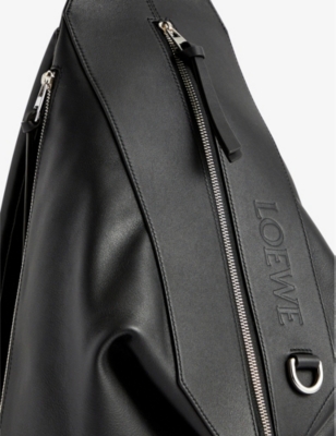 Shop Loewe Men's Black Convertible Small Leather Backpack