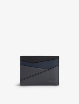 Loewe Puzzle Edge Leather Wallet In Deep Navy/anthracite
