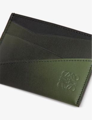 Shop Loewe Bottle Green Puzzle Edge Brand-debossed Leather Card Holder