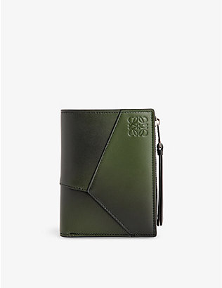 LOEWE: Puzzle brand-debossed leather zip wallet