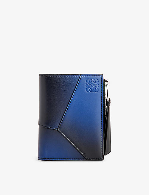 LOEWE: Puzzle compact leather zip wallet
