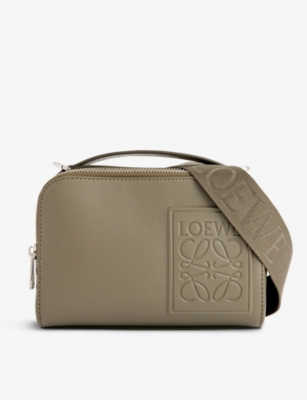 Shop Loewe Khaki Green Mini Camera Leather Cross-body Bag
