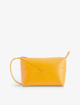 Loewe Men's Puzzle Fold Leather Toiletry Bag In Sunflower