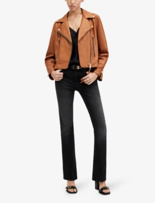 ALLSAINTS: Haldan high-rise bootcut stretch organic-denim jeans