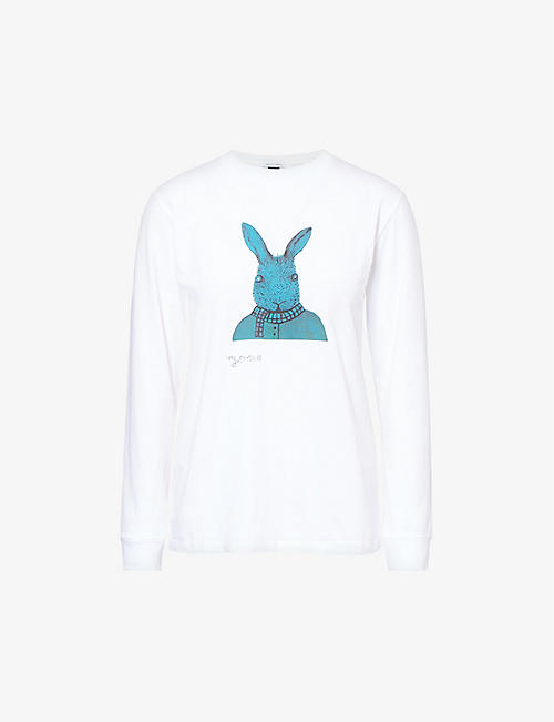 BELLA FREUD: Mythological Bunny graphic-print organic-cotton T-shirt