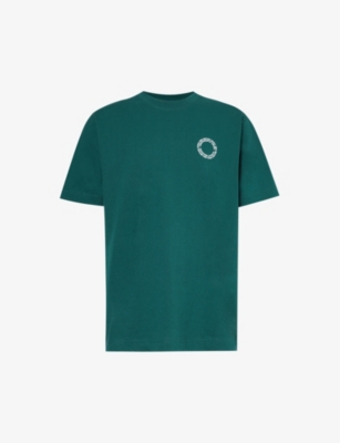 Mki Miyuki Zoku Mki Miyuki-zoku Mens Forest Green Circle Logo-print Organic Cotton-jersey T-shirt