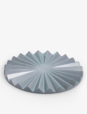 Our Place Blue Salt Pleated Glazed-stoneware Trivet 25.4cm