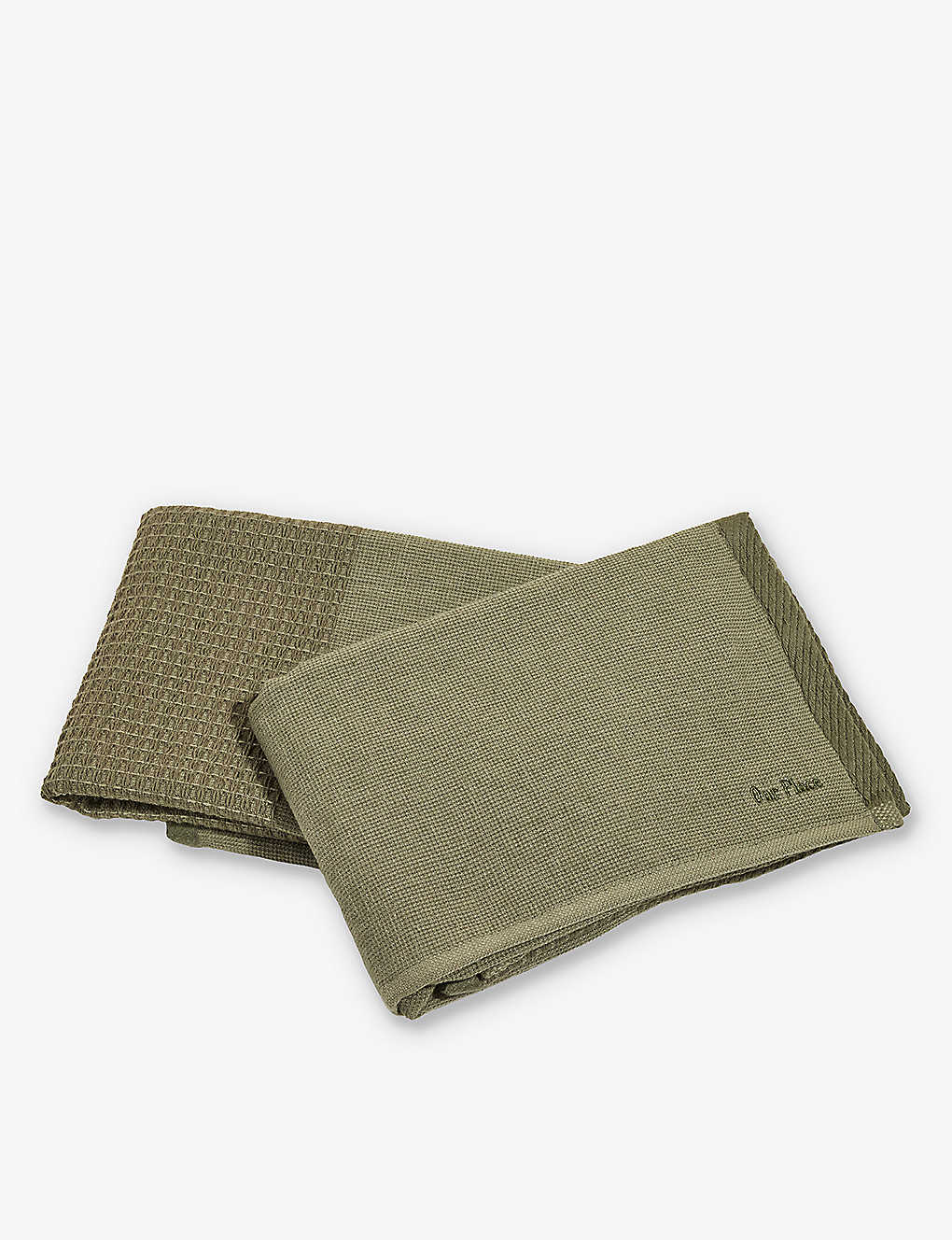 Our Place Sage Double Dual-textured Cotton Kitchen Towels Set Of Two