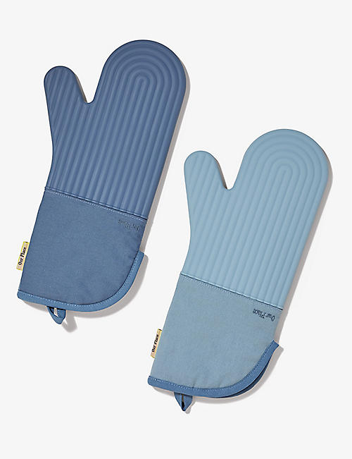 OUR PLACE: Hot Mitts cotton-twill and silicone oven gloves set of two