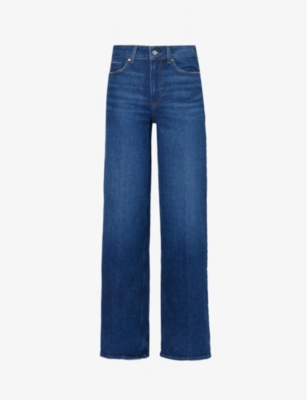 Paige Womens Glorious Sasha Straight-leg Mid-rise Stretch-organic-denim Jeans In Blue