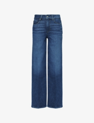 Paige Womens Glorious Sasha Straight-leg Mid-rise Stretch-organic-denim Jeans In Blue