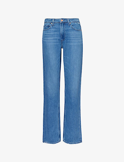 PAIGE: Noella straight-leg mid-rise denim-blend jeans