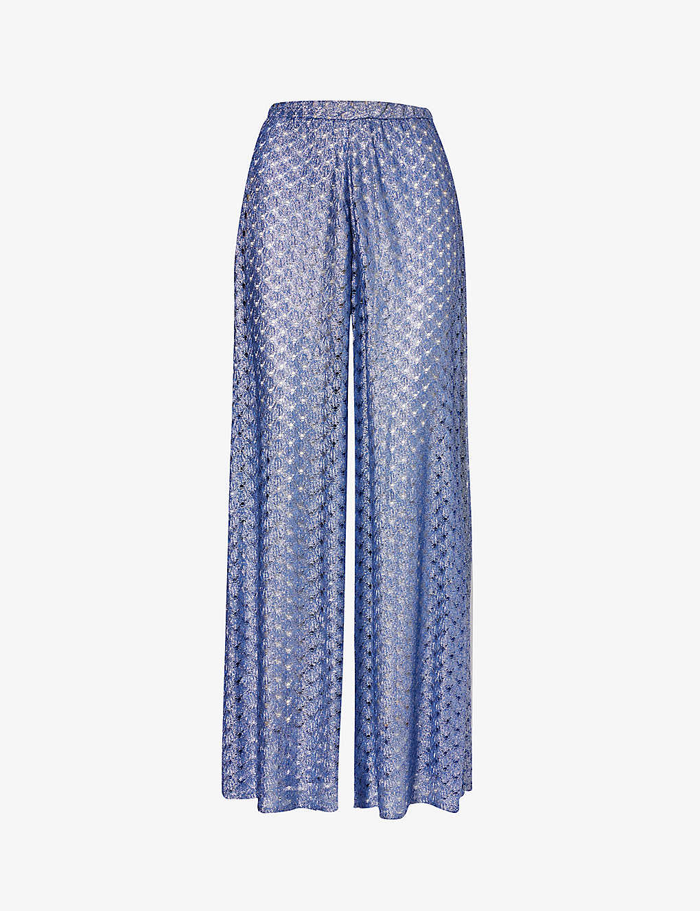 Missoni Womens Lapis Blue Straight-leg Mid-rise Knitted Trousers