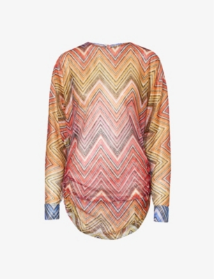 Missoni Womens Multicolor Chevron Chevron-pattern Relaxed-fit Cover-up In Multi-coloured
