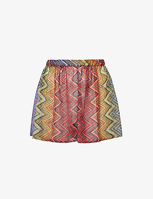 MISSONI: Chevron-pattern relaxed-fit knitted shorts
