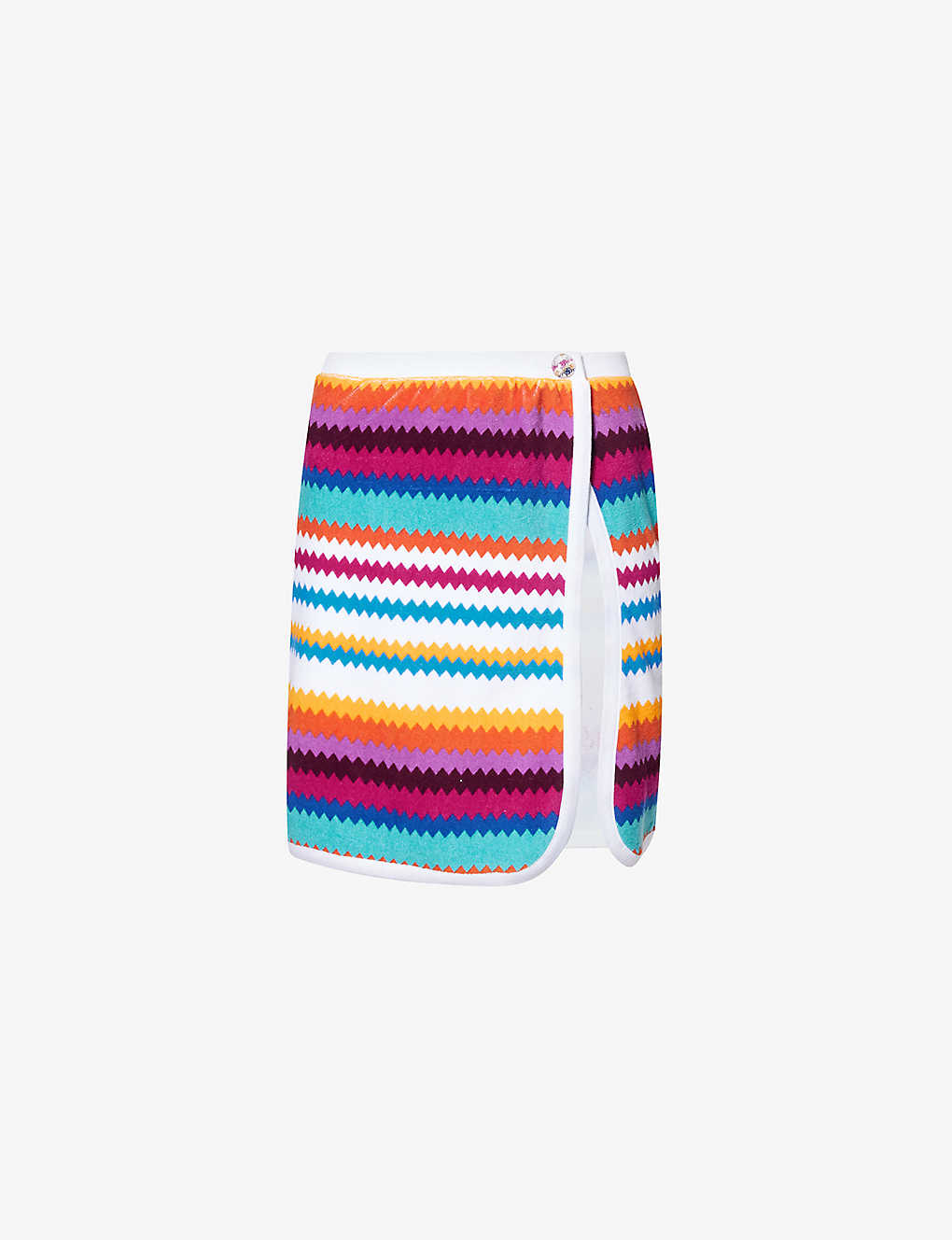 Shop Missoni Chevron-patterned High-rise Cotton-blend Mini Skirt In Multicolor Chevron