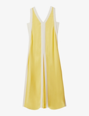 REISS: Rae colour-block relaxed-fit woven maxi dress