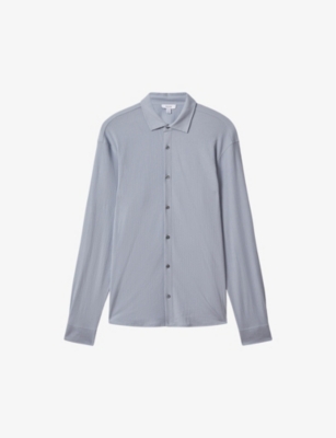 REISS: Corsica regular-fit textured stretch-cotton shirt