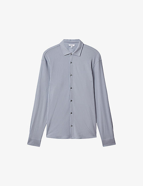REISS: Corsica regular-fit textured stretch-cotton shirt