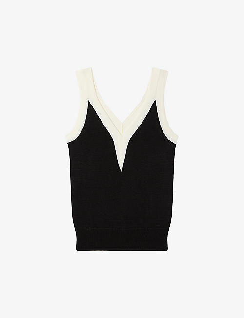 REISS: Tessa colour-blocked knitted vest