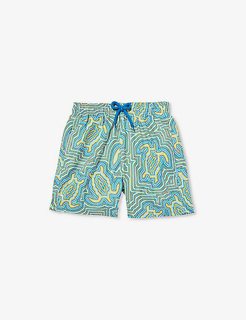 VILEBREQUIN: Turtle-pattern mid-rise recycled-polyamide swim shorts