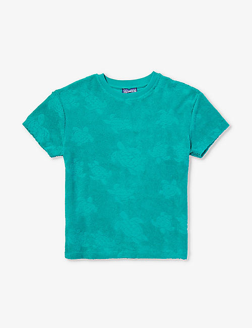 VILEBREQUIN: Turtle-embellished cotton swim T-shirt 8-14 years