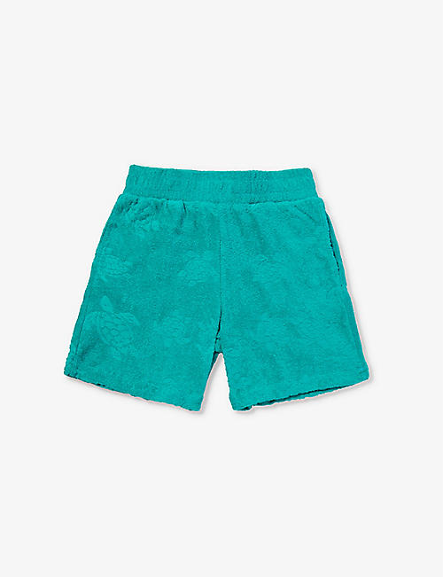 VILEBREQUIN: Turtle-embellished cotton swim shorts 8-14 years