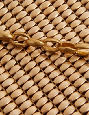 Reiss Gold Beaded Removable Strap Shoulder Bag In Gold