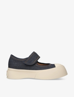 MARNI: Pablo denim Mary Jane trainers