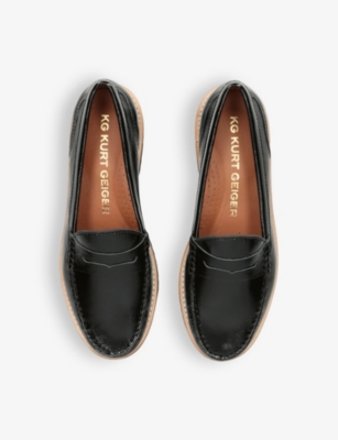 Shop Kg Kurt Geiger Womens Black Melody Patent-leather Loafers