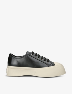 Marni Womens Black Pablo Platform-sole Leather Low-top Trainers