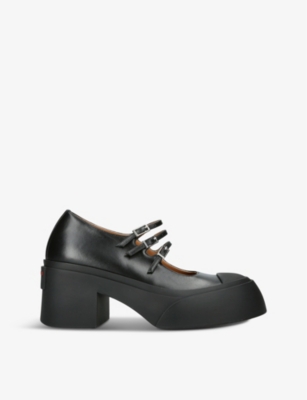 Marni Womens Black Pablo Leather Mary Jane Heels